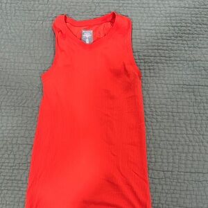 Athleta orange red ribbed tank women’s size small